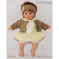 Кукла Кико в цветочном платье и вязаном жакете 34 см Carmen Gonzalez